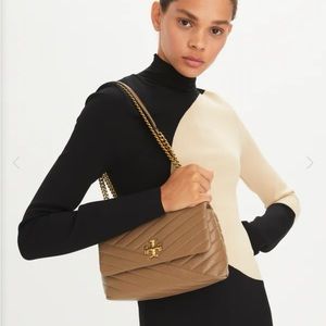 Kira Chevron Convertible Leather Shoulder Bag